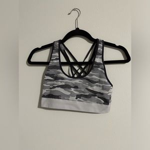 ~{ Black & White Camo Sports Bra }~